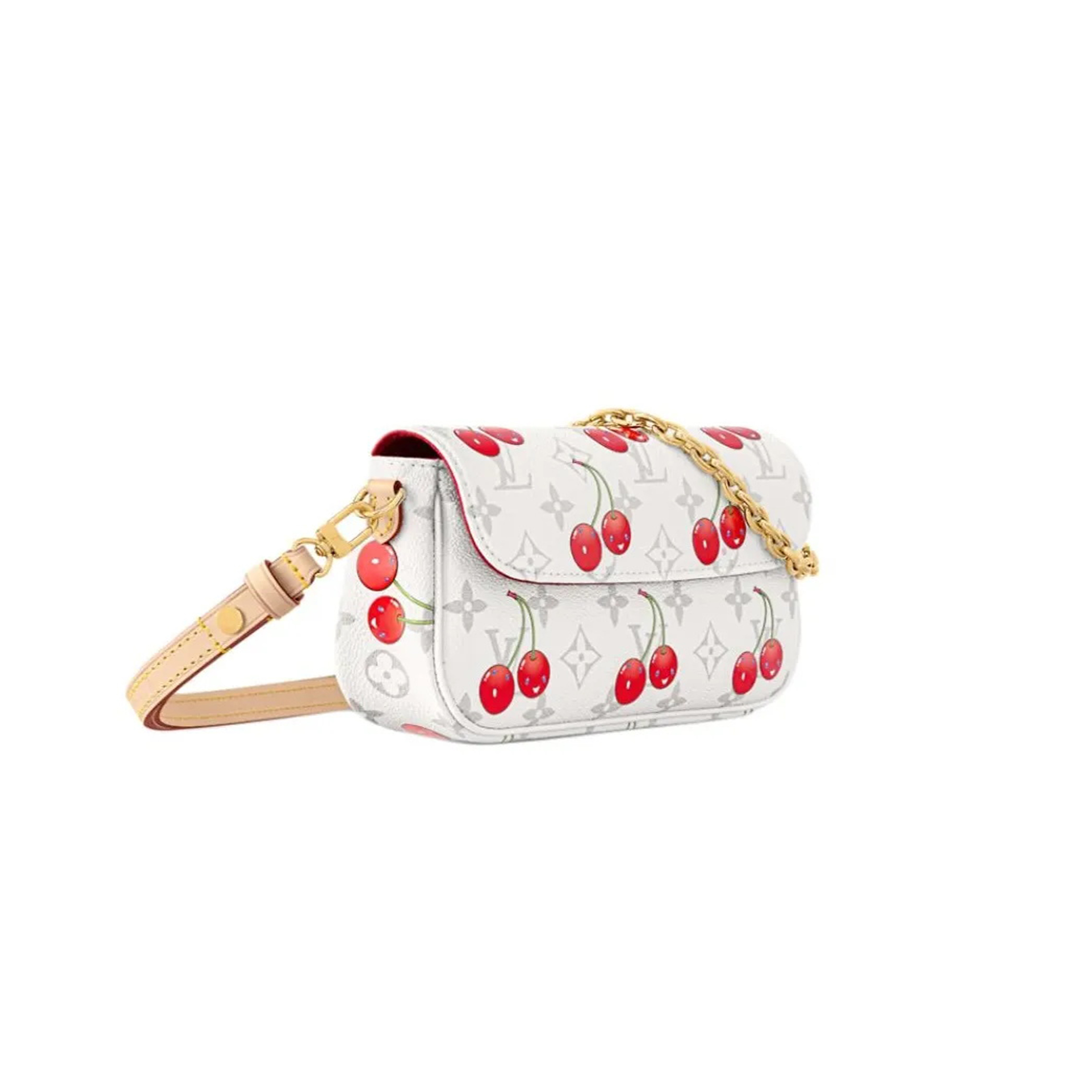 l0*is V*t0n murakami takashi cherry wallet on chain m14239 (23.5*12*4.3cm)